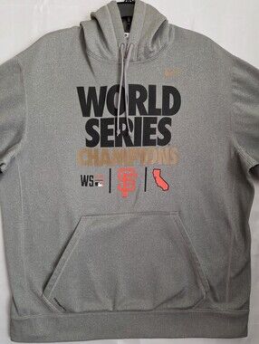 Nike Men’s Grey World Series Champions Pullover Hoodie with Orange Accents XL